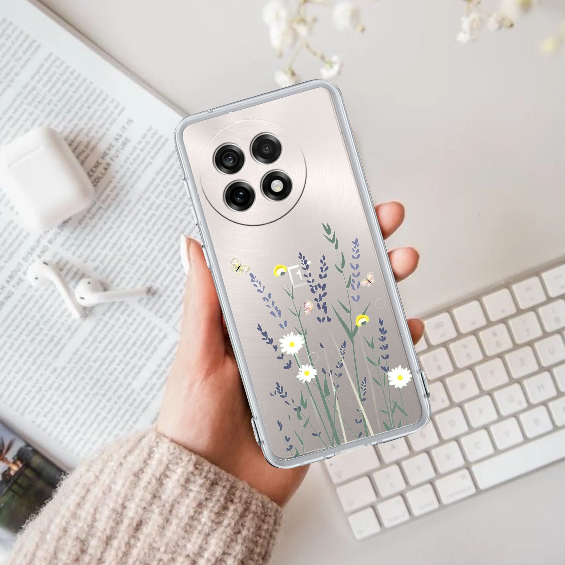 Floral Bush Transparent Silicon Case For OnePlus 13R 5G