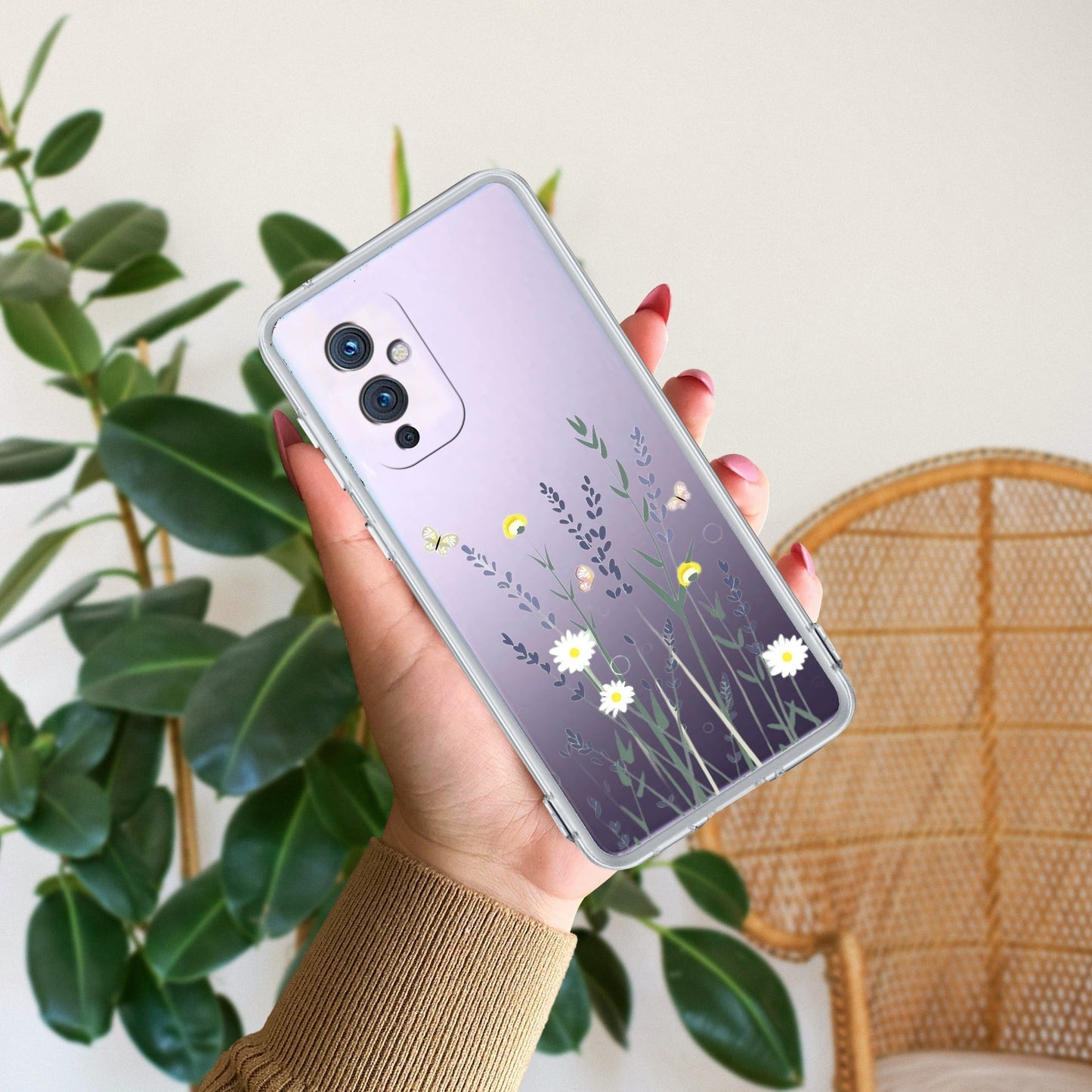 Floral Bush Transparent Silicon Case For OnePlus