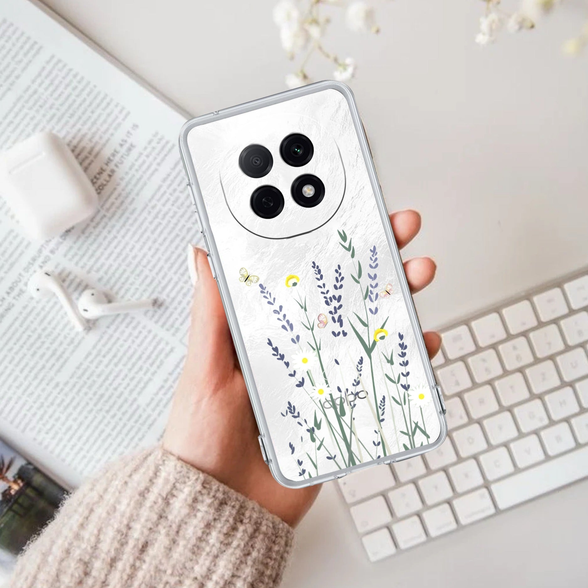 Floral Bush Transparent Silicon Case For Oppo F29 Pro 5G