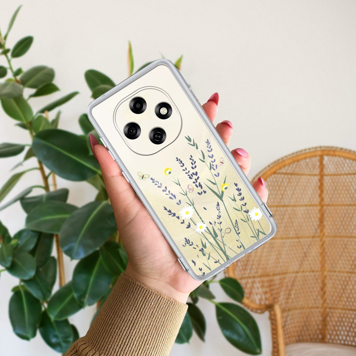 Floral Bush Transparent Silicon Case For Oppo