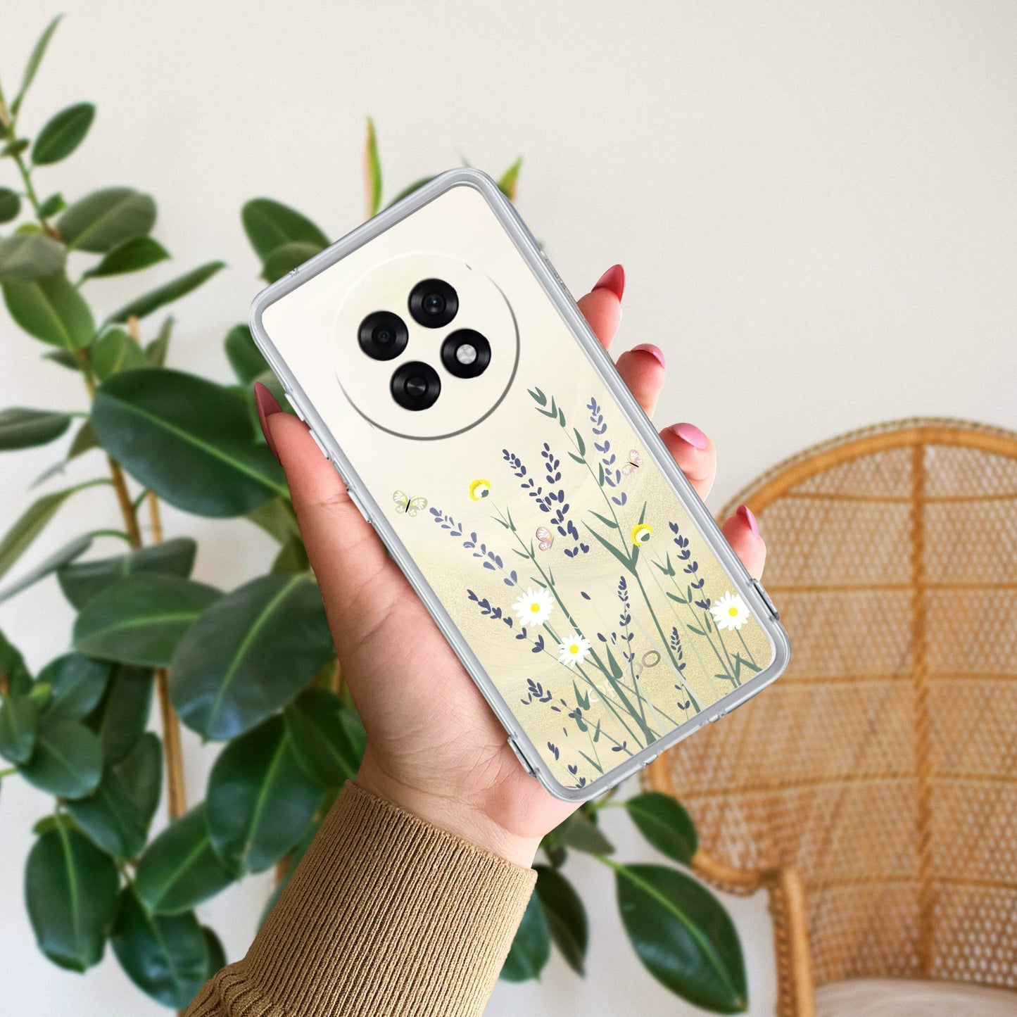 Floral Bush Transparent Silicon Case For Oppo