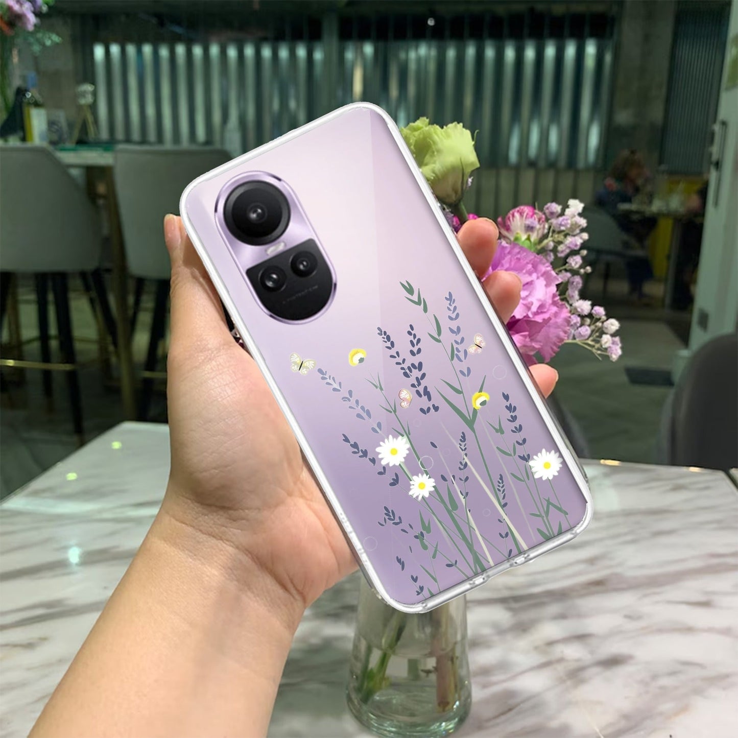 Floral Bush Transparent Silicon Case For Oppo