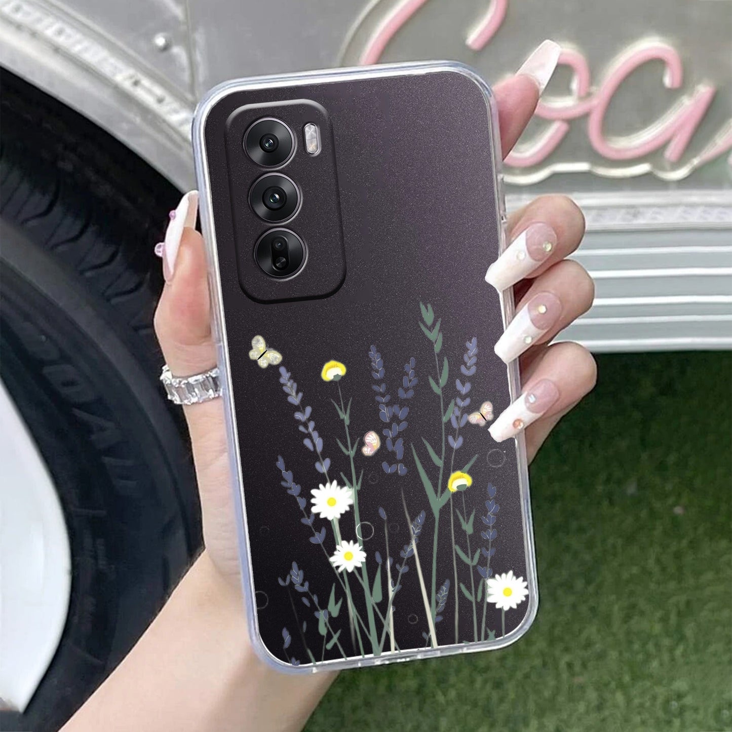 Floral Bush Transparent Silicon Case For Oppo