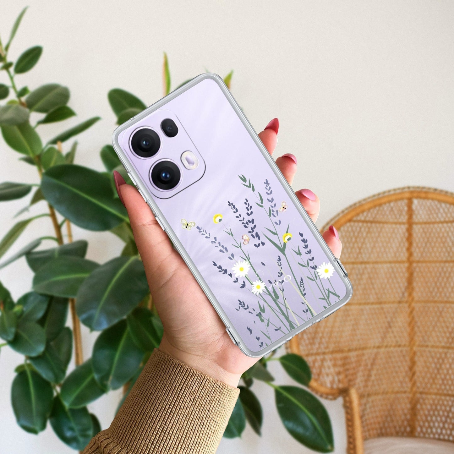 Floral Bush Transparent Silicon Case For Oppo
