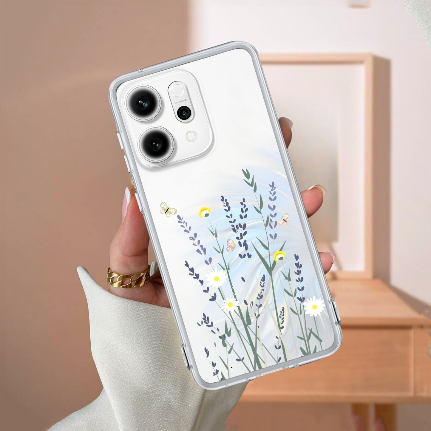 Floral Bush Transparent Silicon Case For Oppo