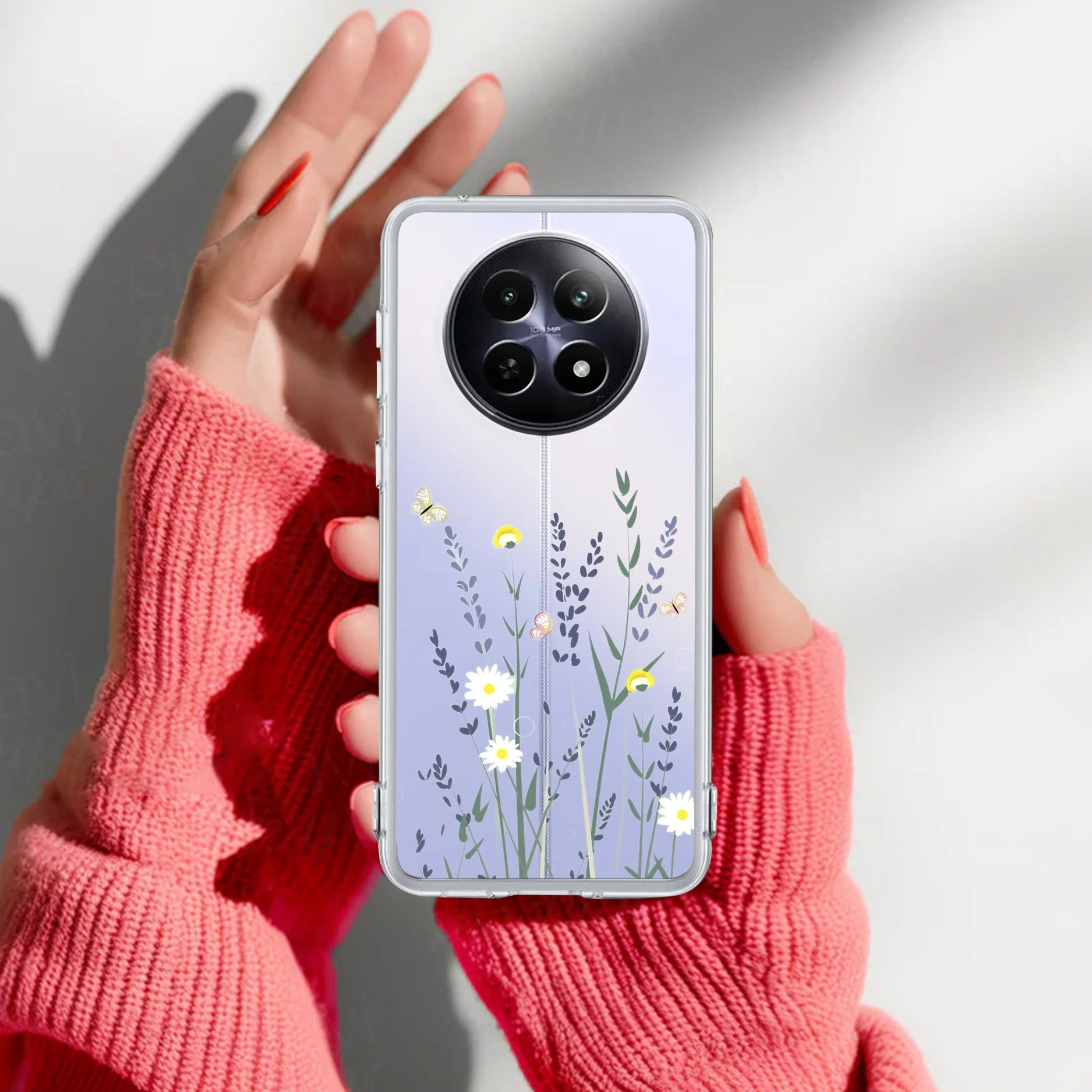 Floral Bush Transparent Silicon Case For Realme 13 Plus 5G
