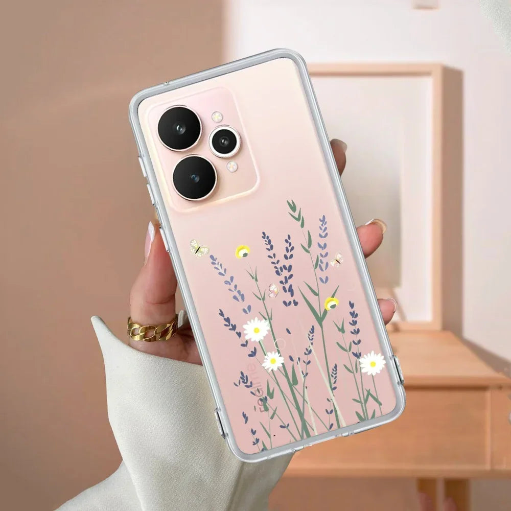 Floral Bush Transparent Silicon Case For Realme C73 5G