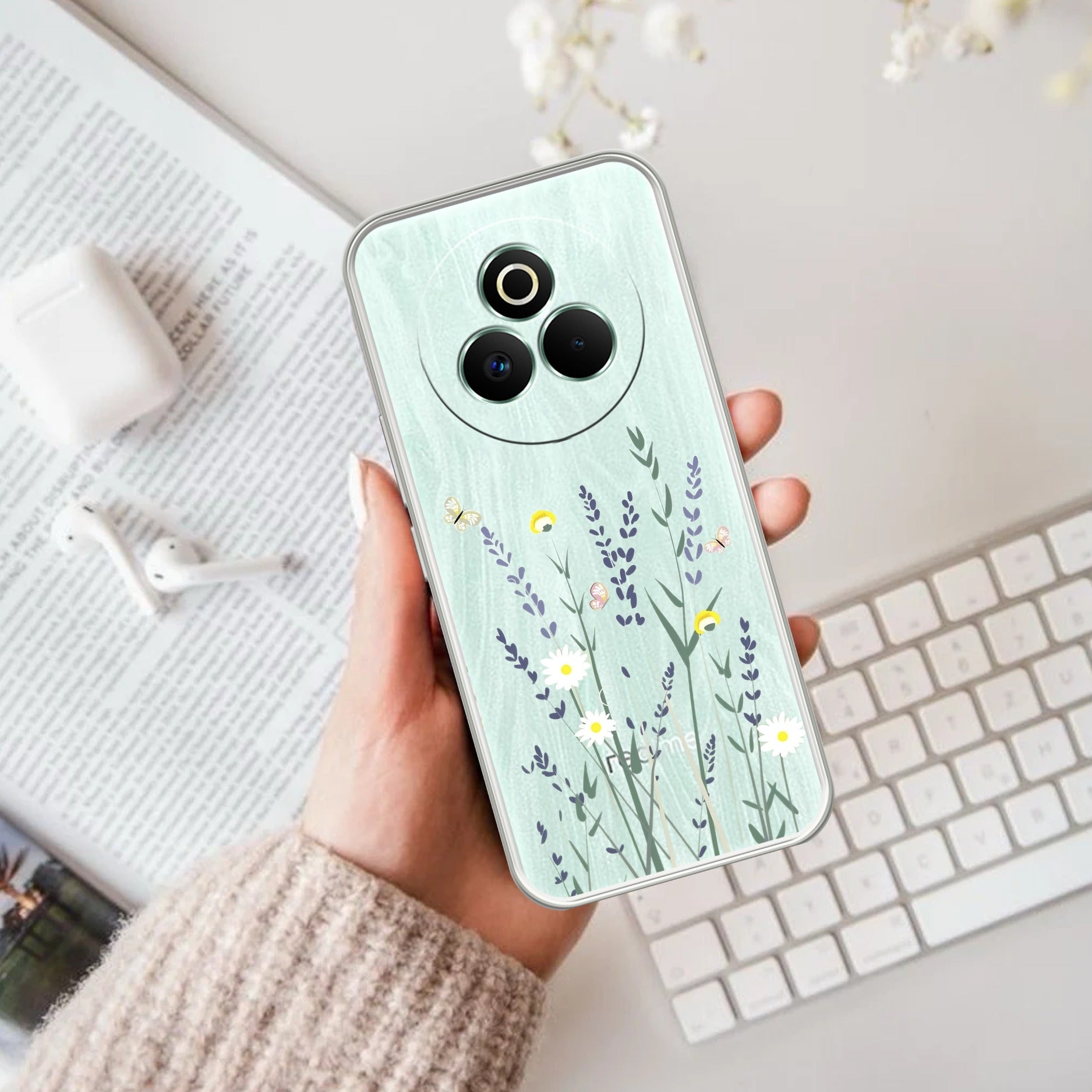 Floral Bush Anti Yelllow Case For Realme P3 Pro 5G