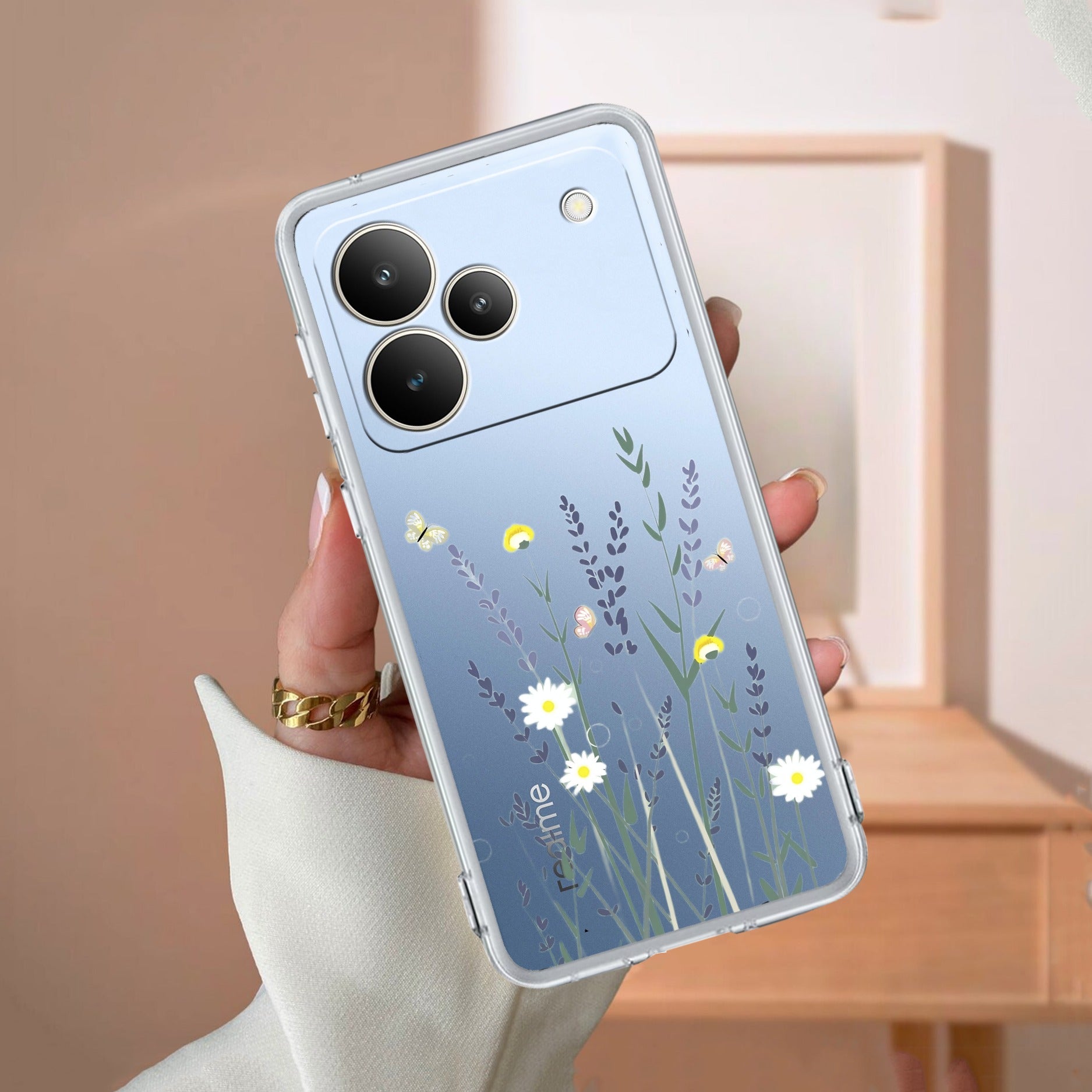 Floral Bush Transparent Silicon Case For Realme P4 5G