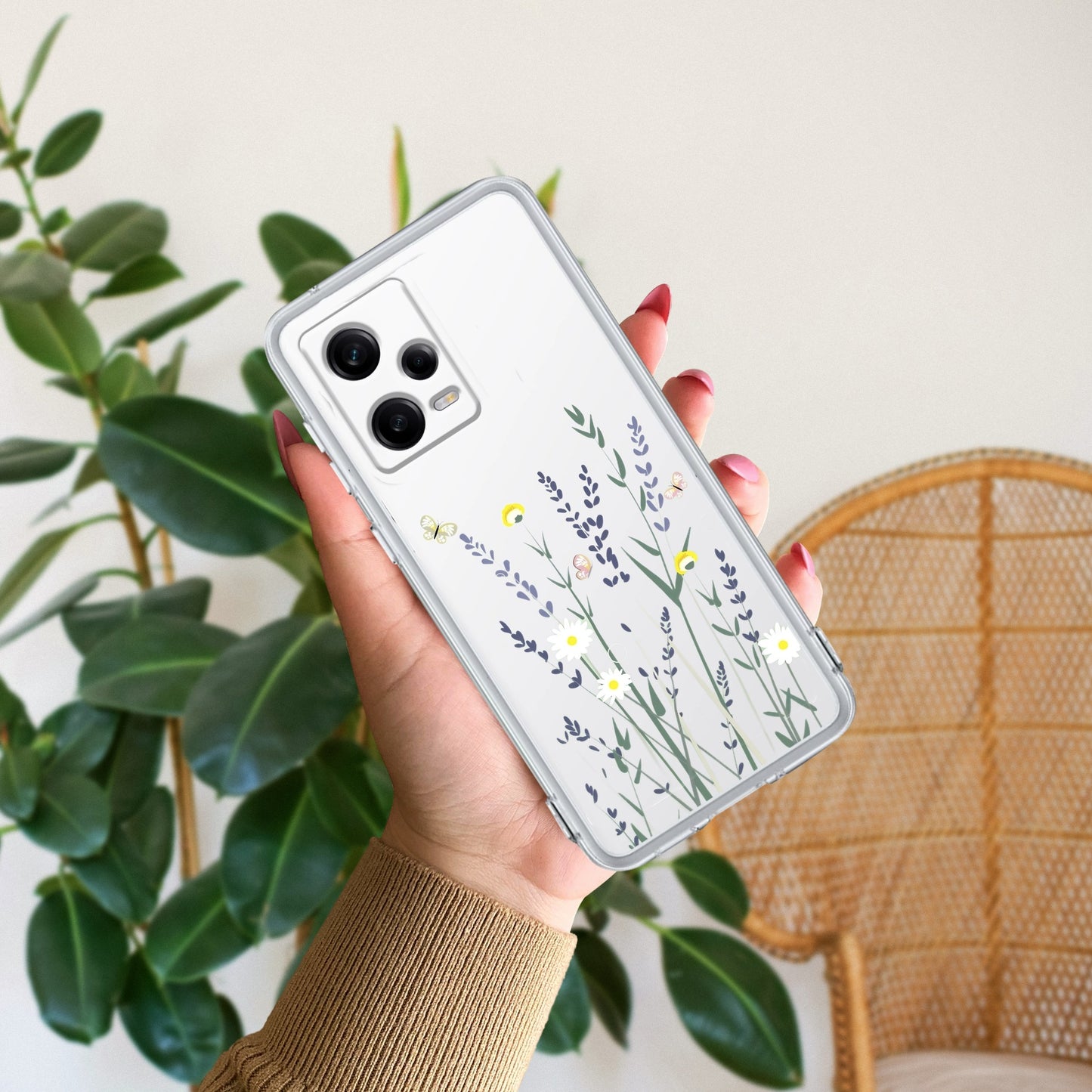 Floral Bush Transparent Silicon Case For Redmi/Xiaomi