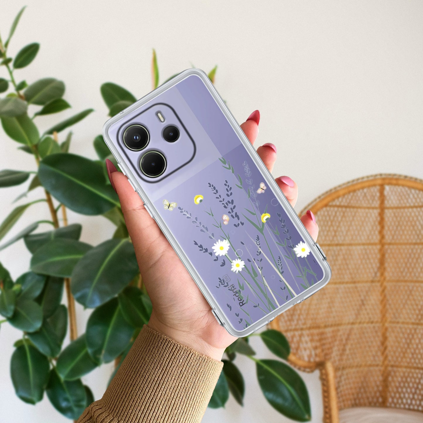Floral Bush Transparent Silicon Case For Redmi/Xiaomi