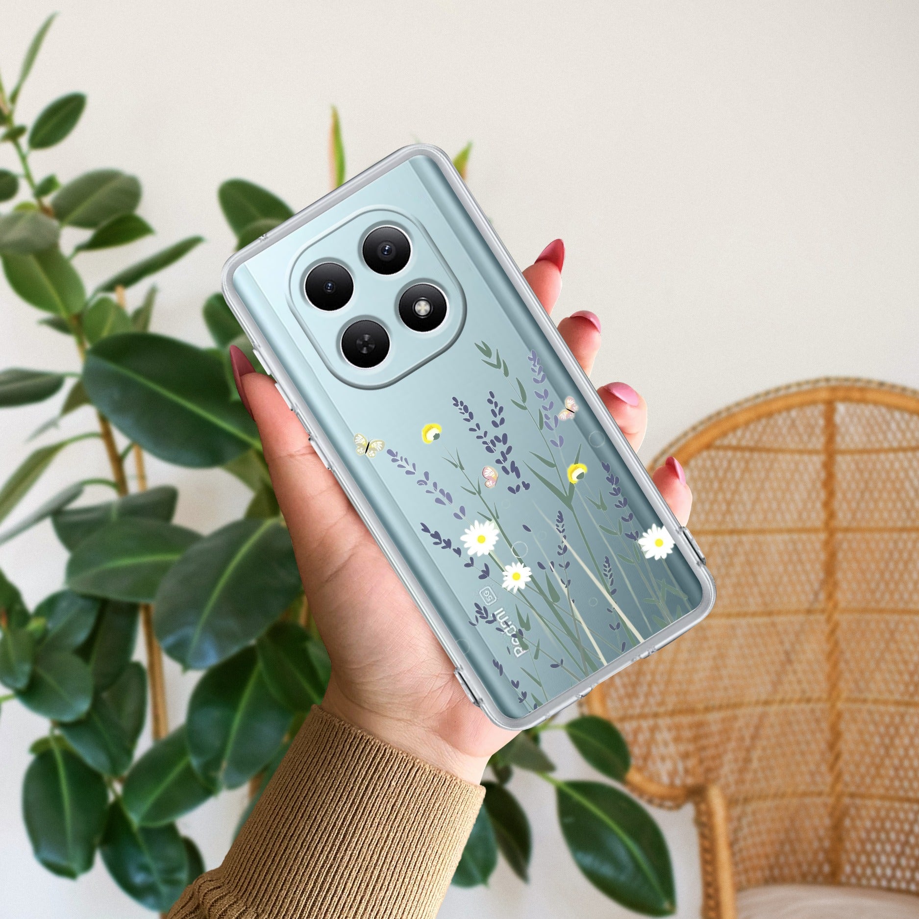 Floral Bush Transparent Silicon Case For Redmi Note 15 5G