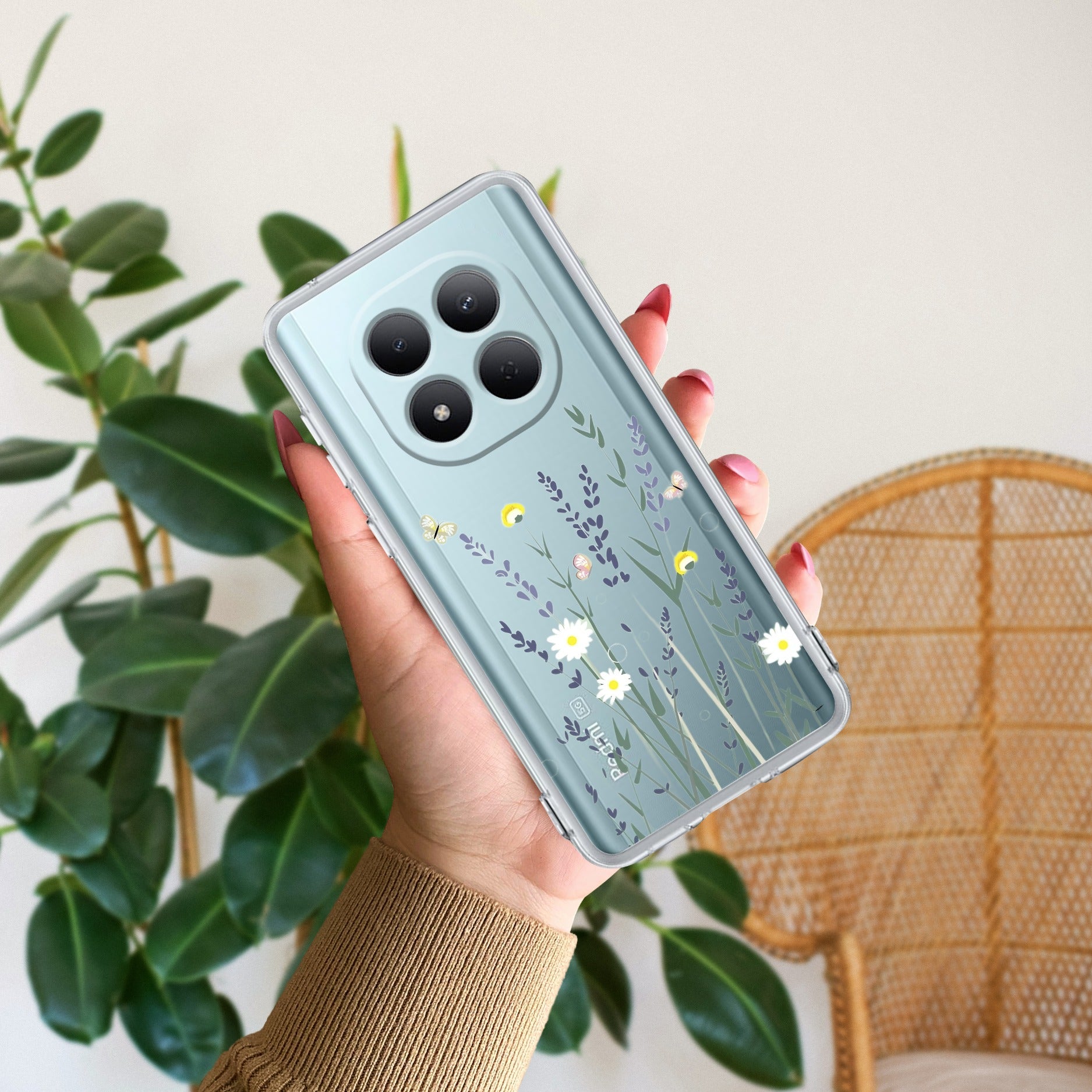 Floral Bush Transparent Silicon Case For Redmi Note 15 Pro Plus 5G