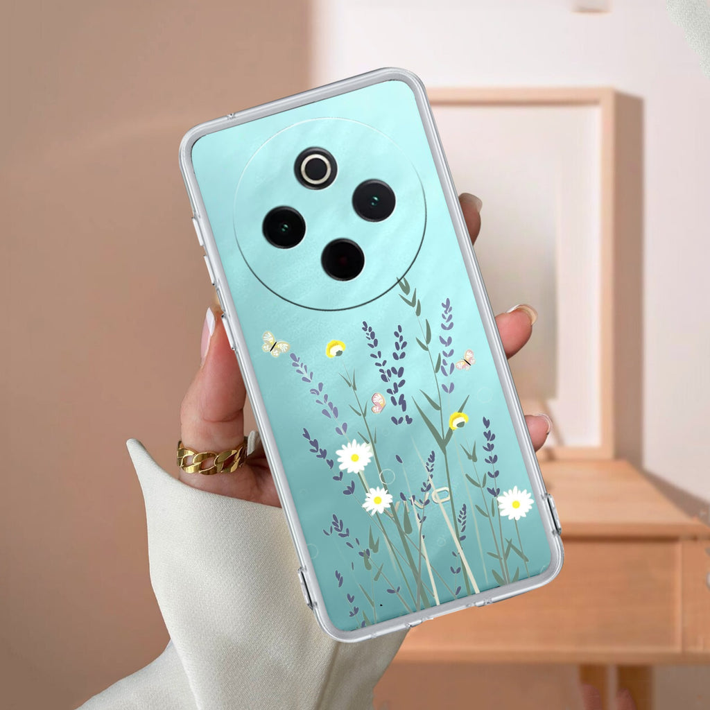 Floral Bush Transparent Silicon Case For Vivo Y200e 5G