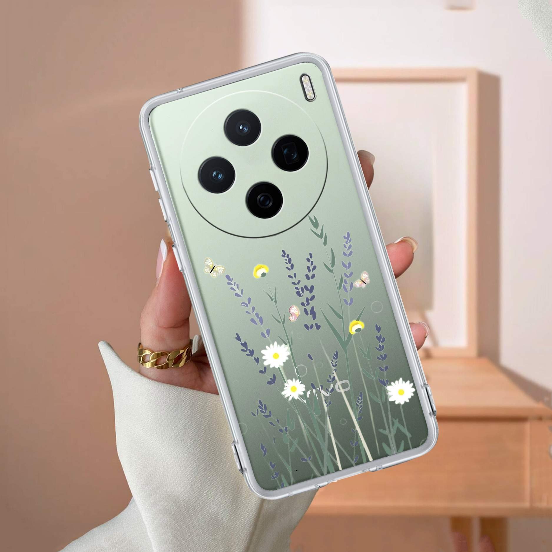 Floral Bush Transparent Silicon Case For Vivo X200 5G