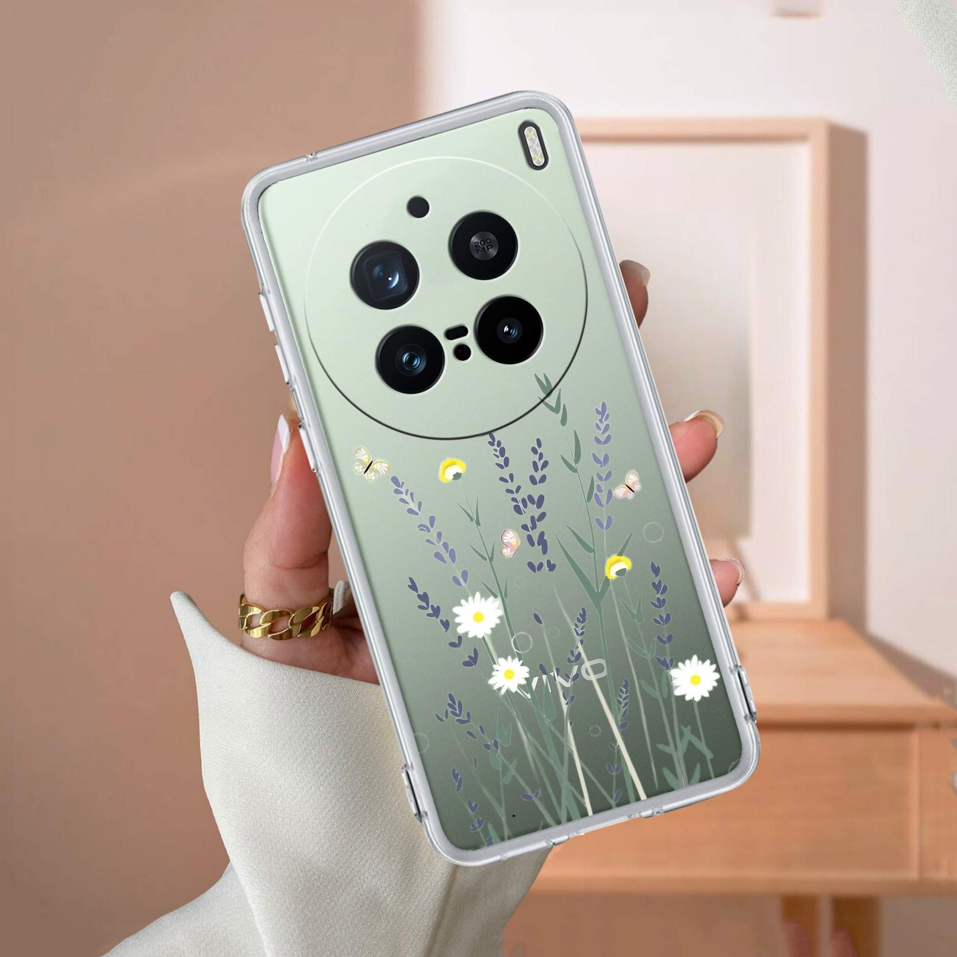 Floral Bush Transparent Silicon Case For Vivo X200 Pro 5G