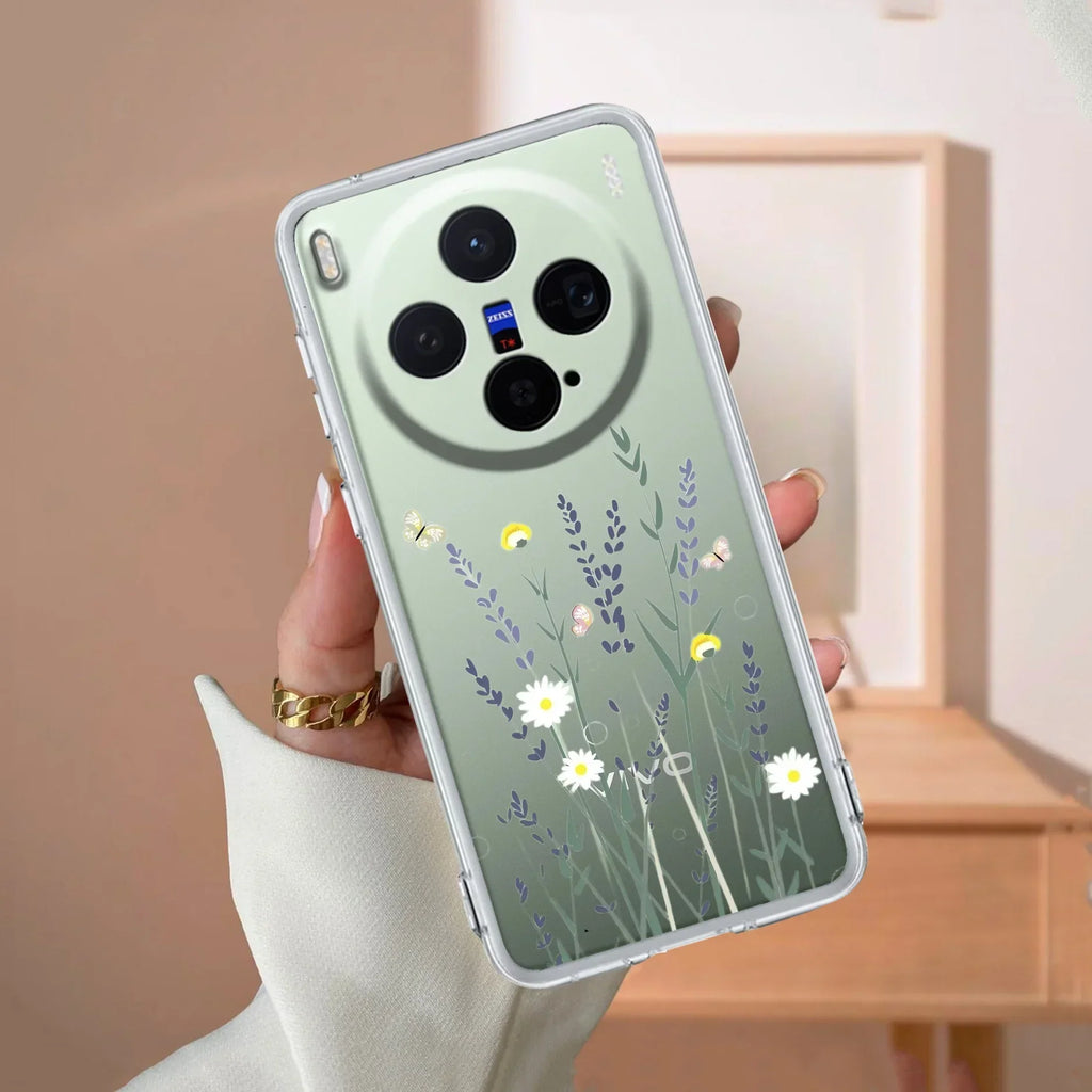 Floral Bush Transparent Silicon Case For Vivo V23 5G
