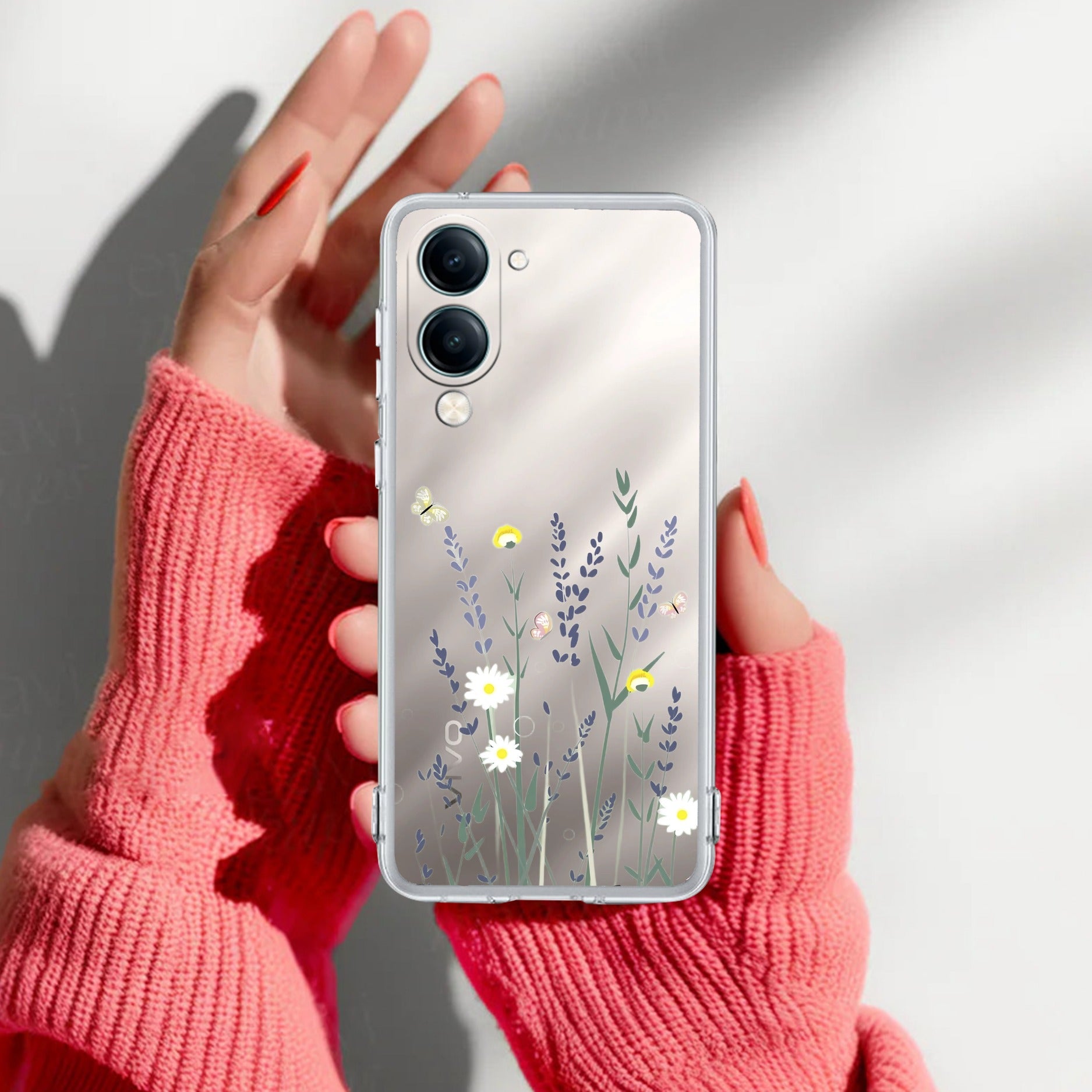 Floral Bush Transparent Silicon Case For Vivo T4 Lite 5G
