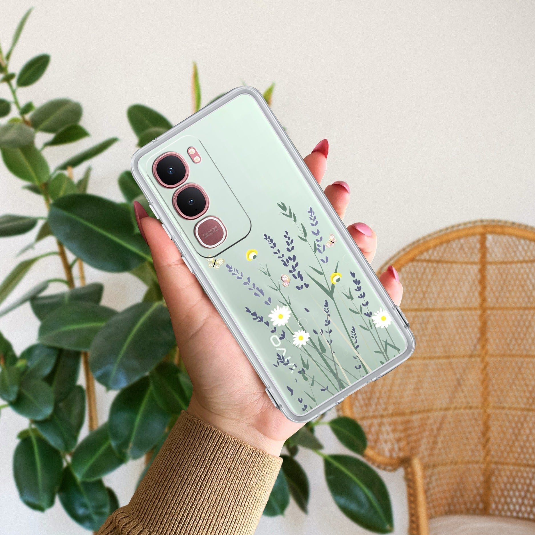 Floral Bush Transparent Silicon Case For Vivo Y31 5G