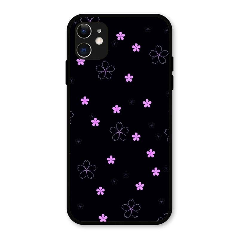 Floral Night Glass Case Cover For iPhone 11