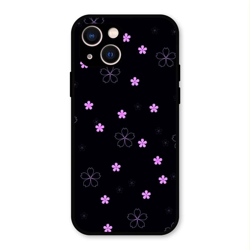 Floral Night Glass Case Cover For iPhone 13
