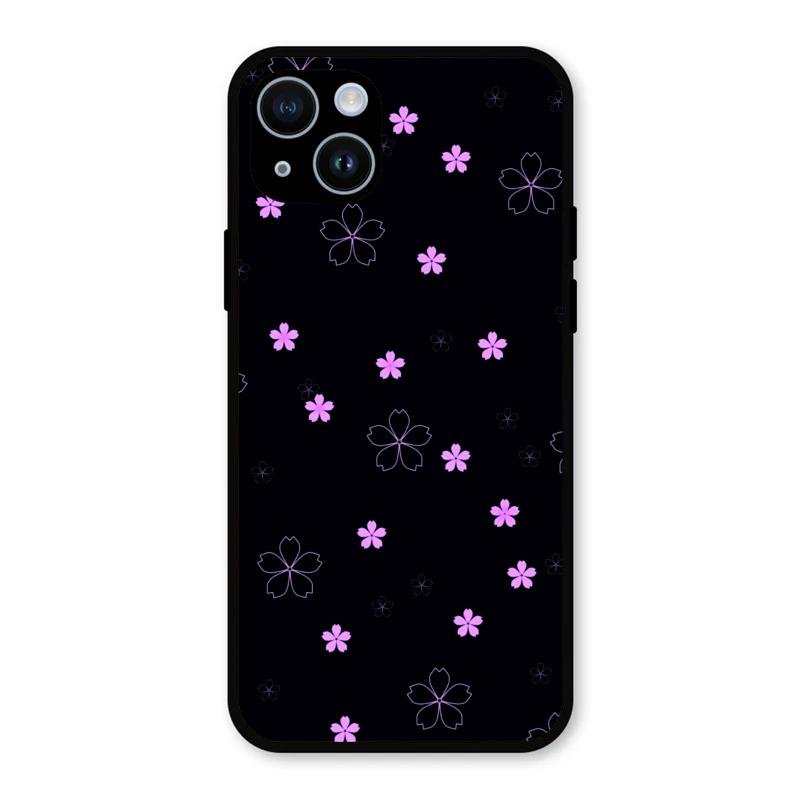 Floral Night Glass Case Cover For iPhone 14