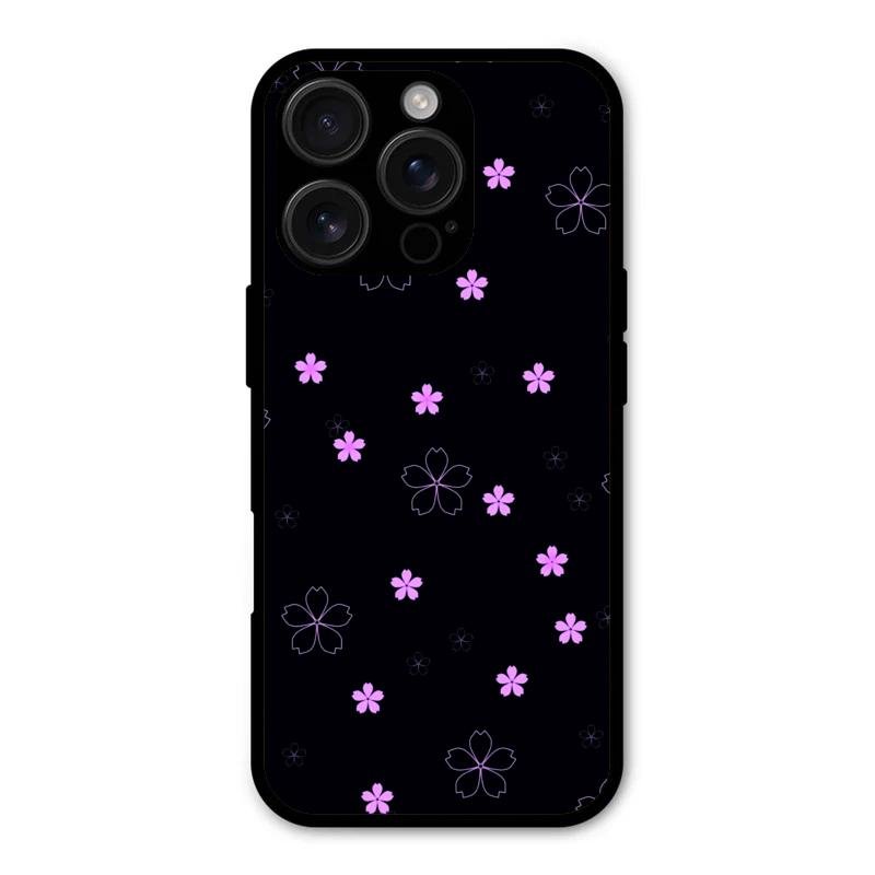 Floral Night Glass Case Cover For iPhone 16 Pro Max