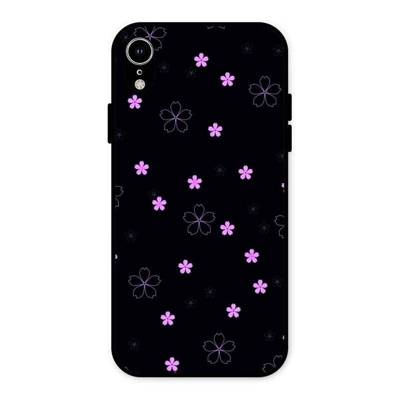 Floral Night Glass Case Cover For iPhone XR