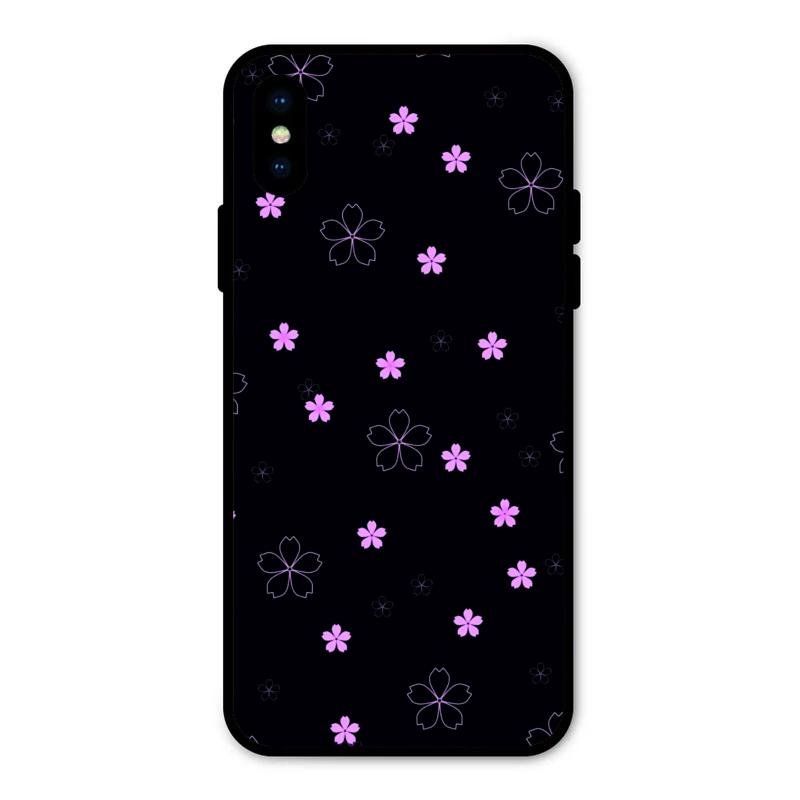 Floral Night Glass Case Cover For iPhone XS