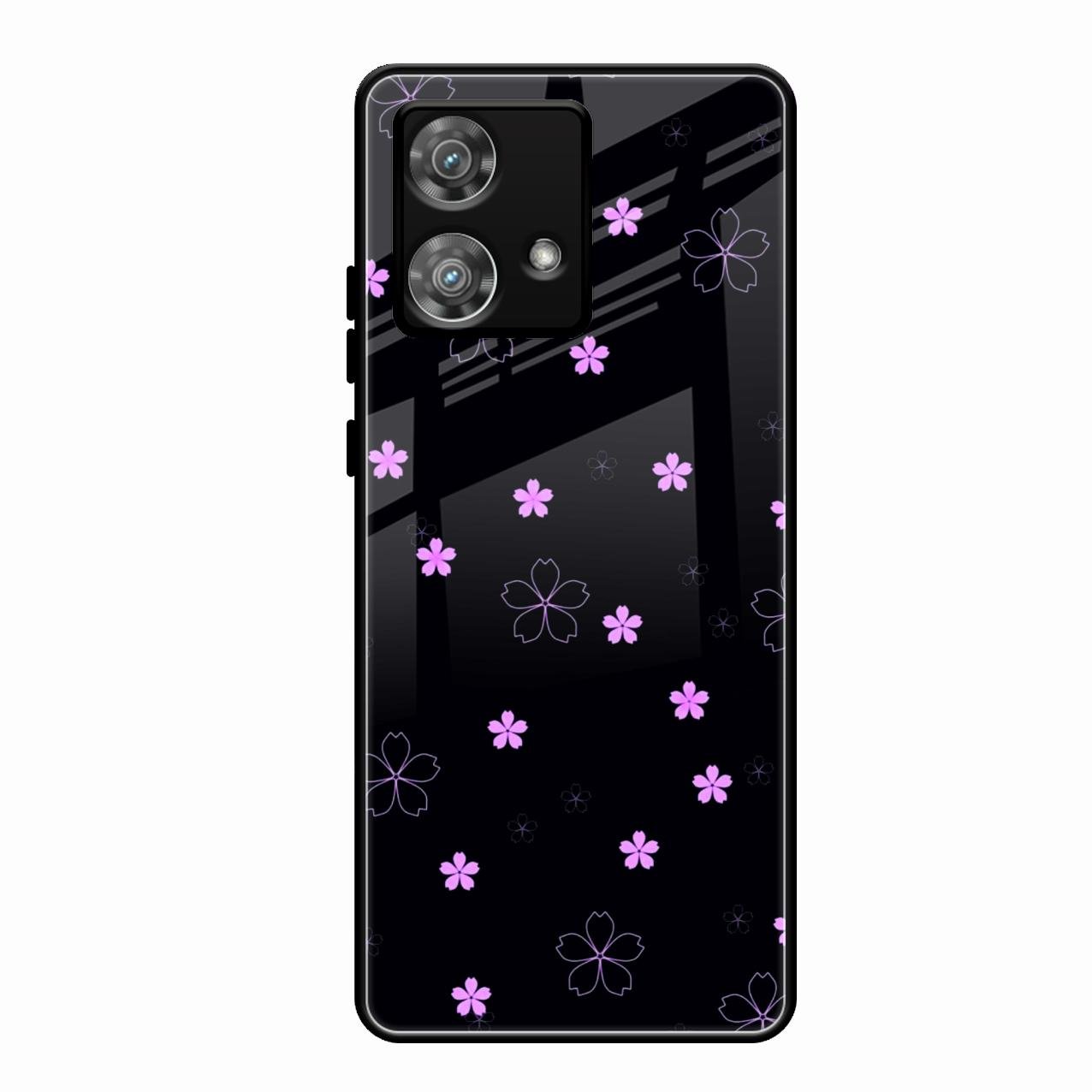 Floral Night Glass Case Cover For Motorola Edge 40 5G