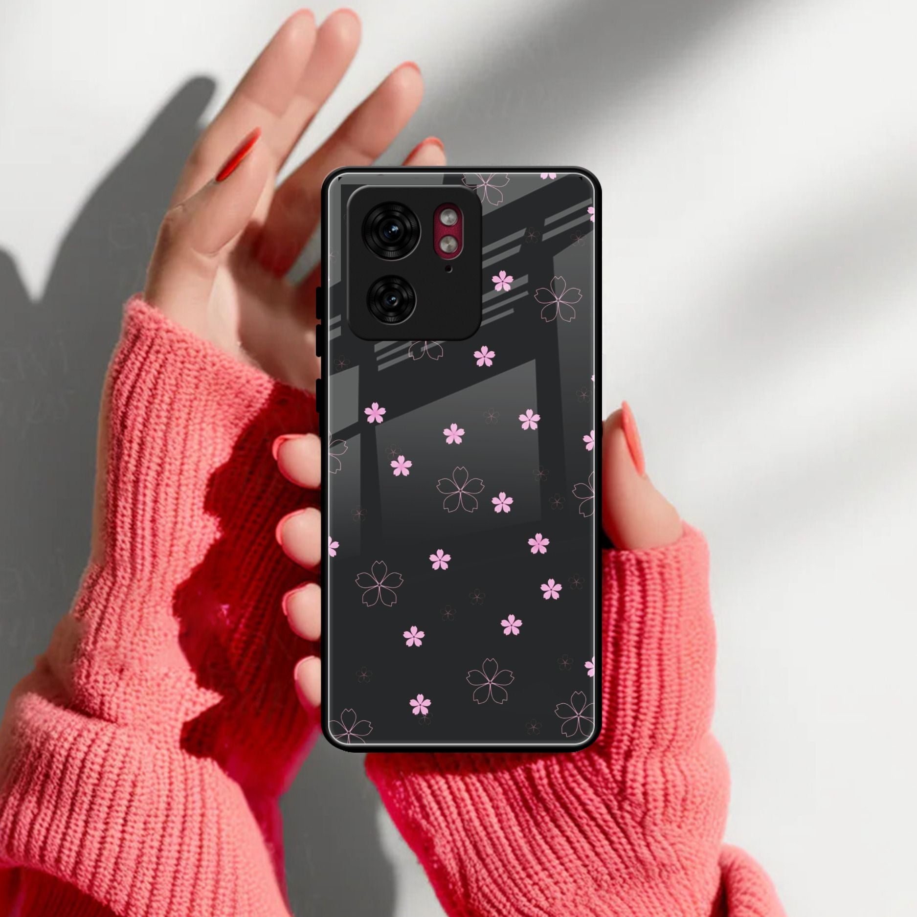 Floral Night Glass Case Cover For Motorola