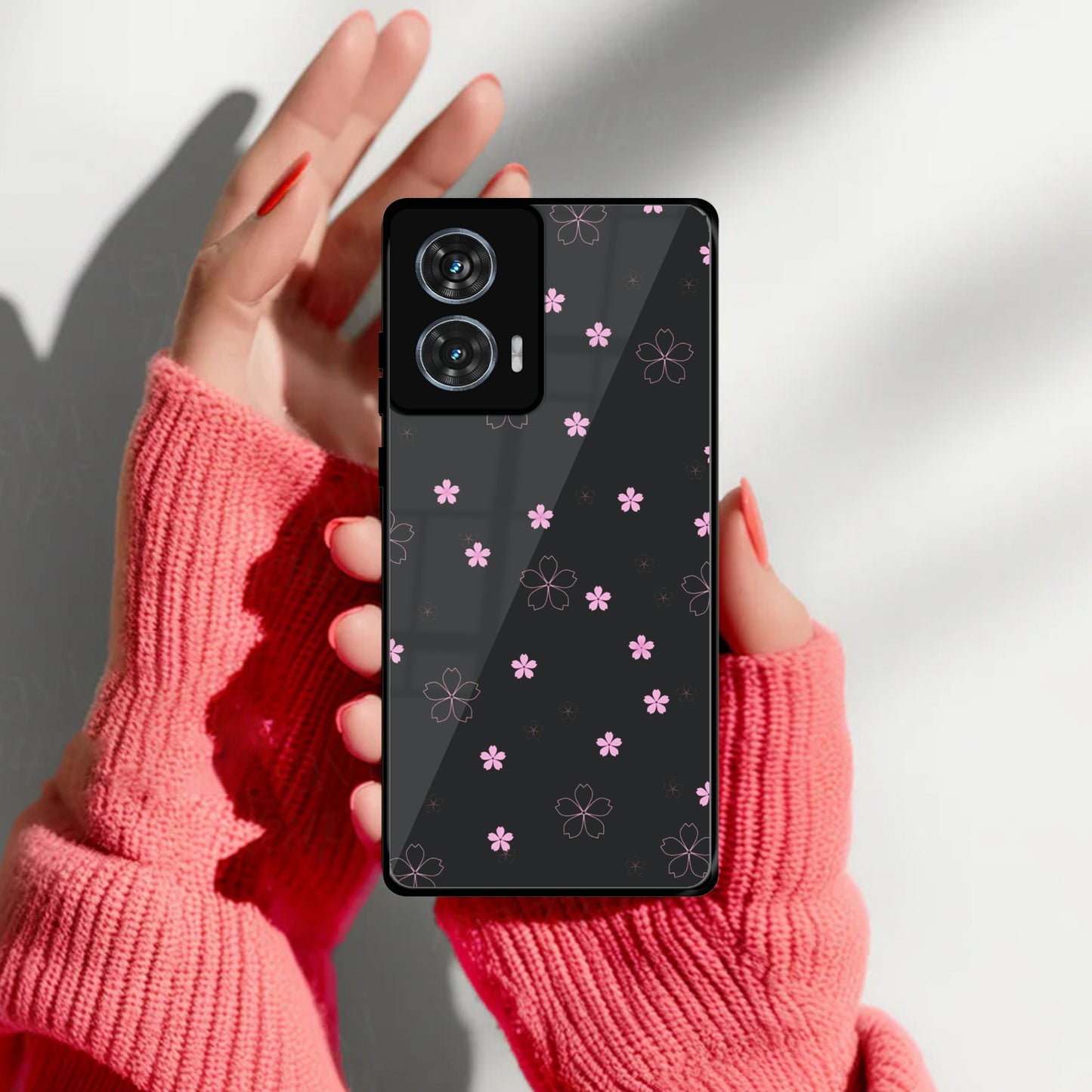 Floral Night Glass Case Cover For Motorola