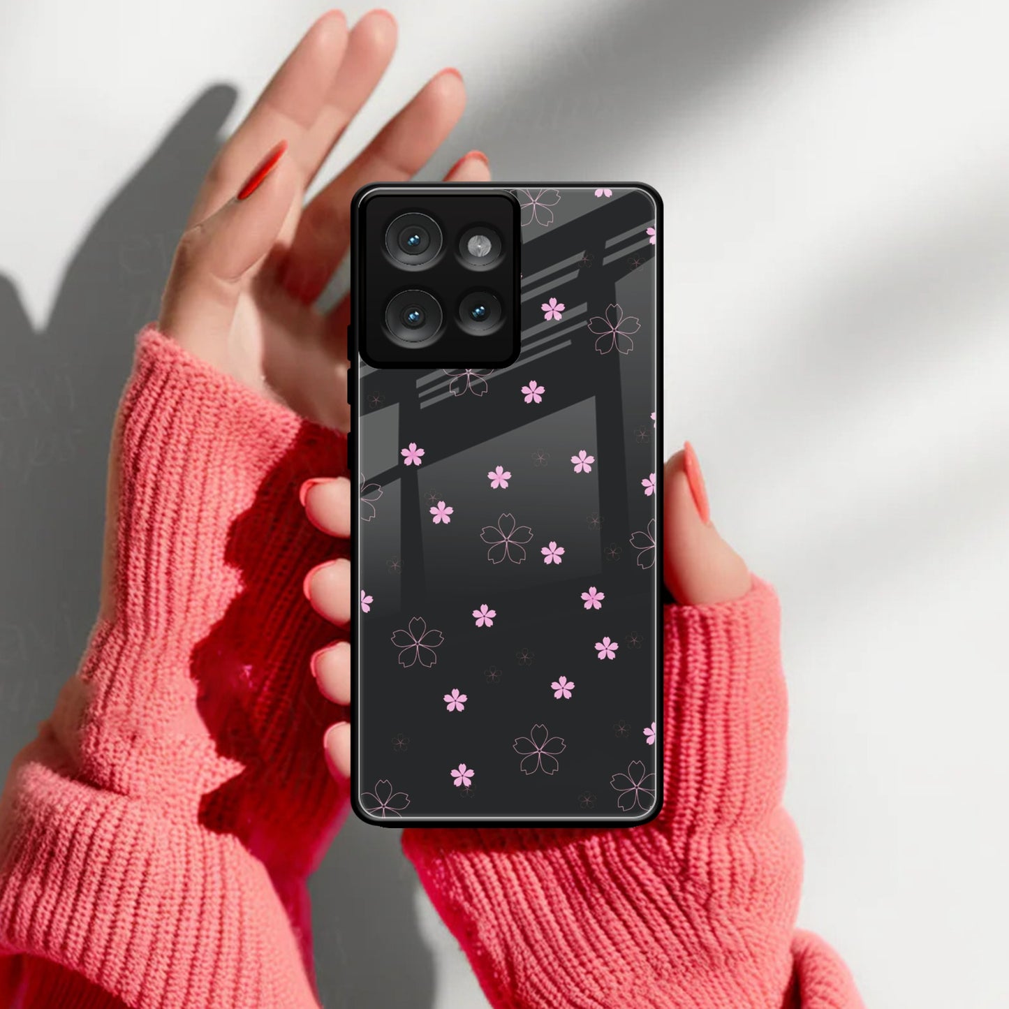 Floral Night Glass Case Cover For Motorola