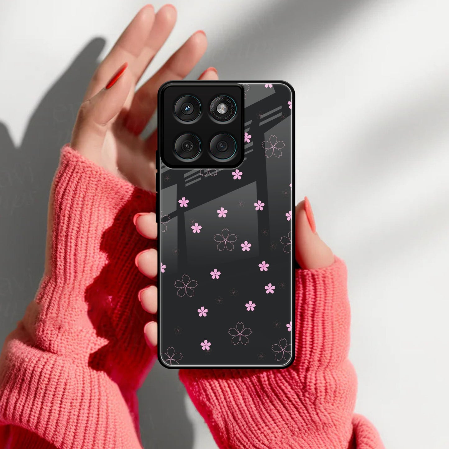 Floral Night Glass Case Cover For Motorola