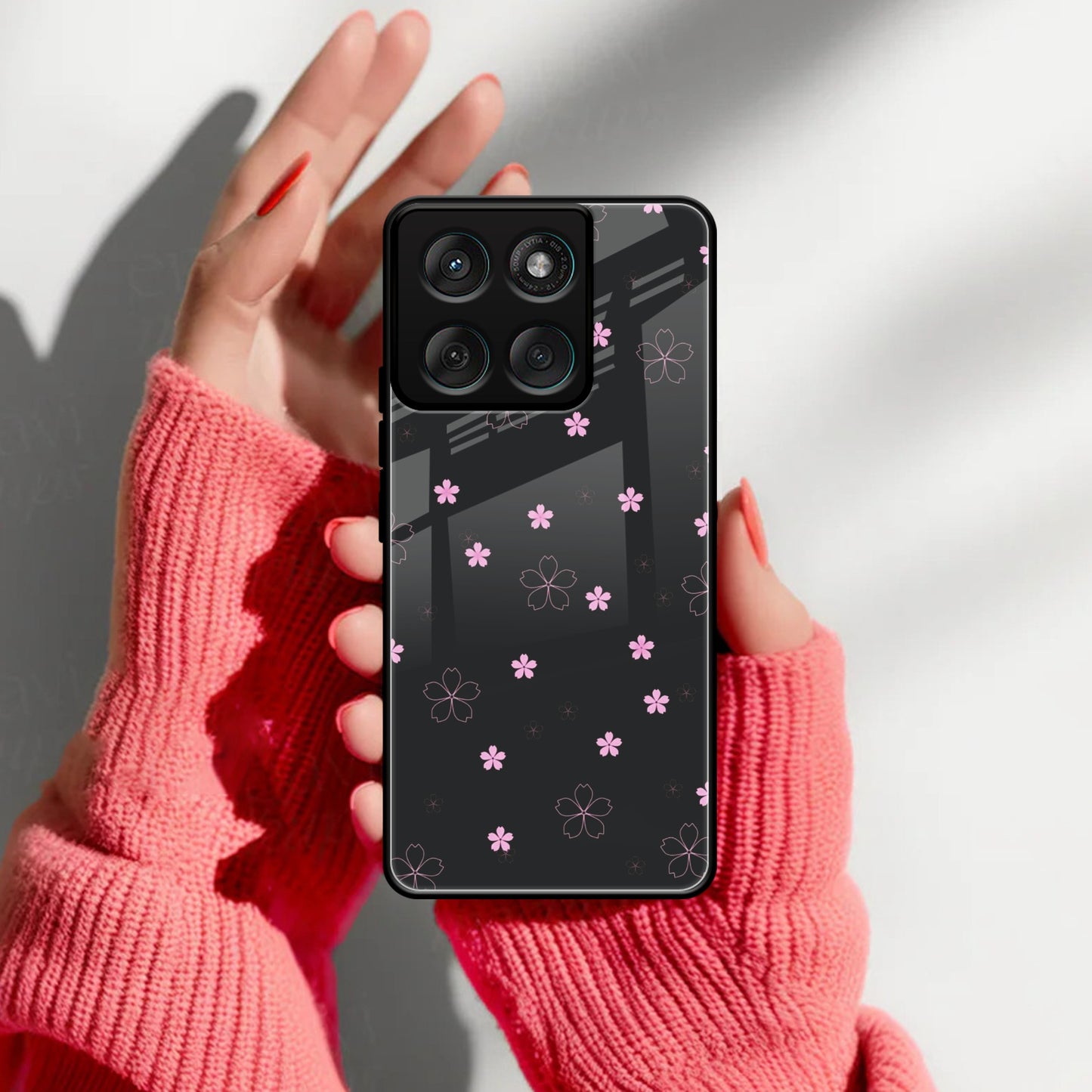 Floral Night Glass Case Cover For Motorola