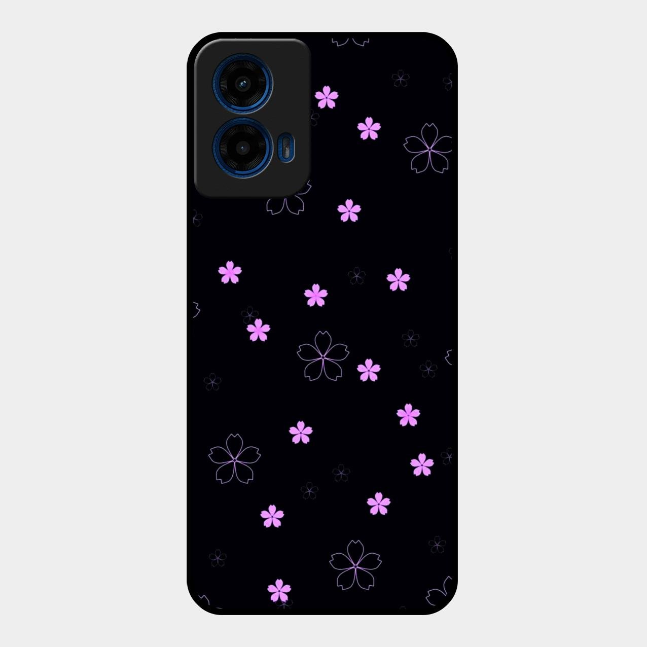 Floral Night Glass Case Cover For Motorola G45 5G