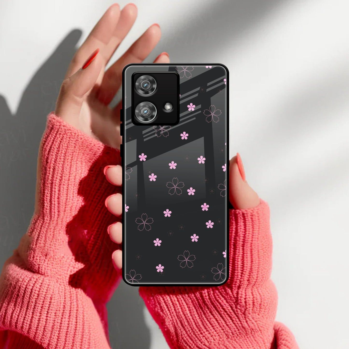 Floral Night Glass Case Cover For Motorola