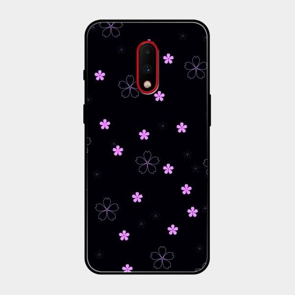 Floral Night Glass Case Cover For Oneplus 7