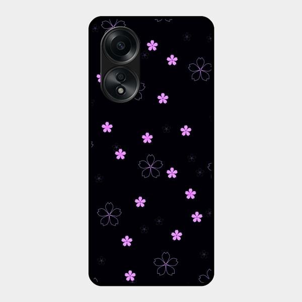 Floral Night Glass Case Cover For Oppo A58