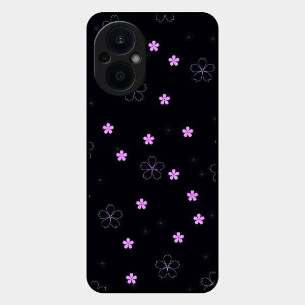 Floral Night Glass Case Cover For Oppo F21S Pro 5G