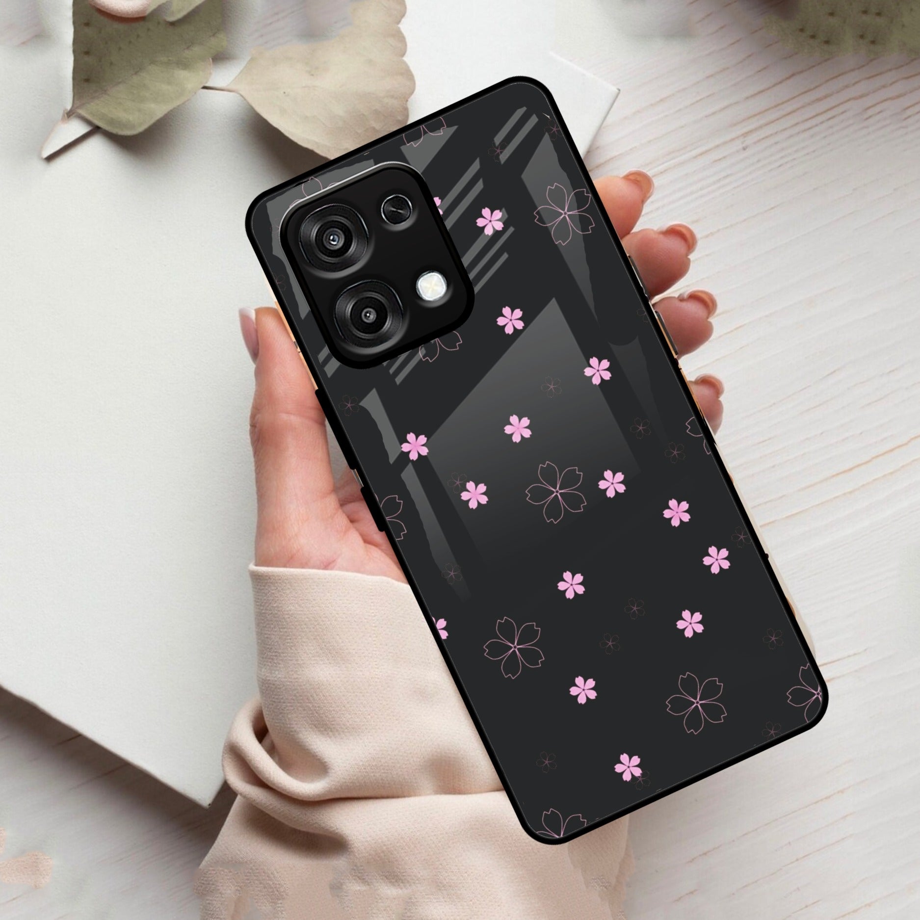 Floral Night Glass Case Cover For Oppo