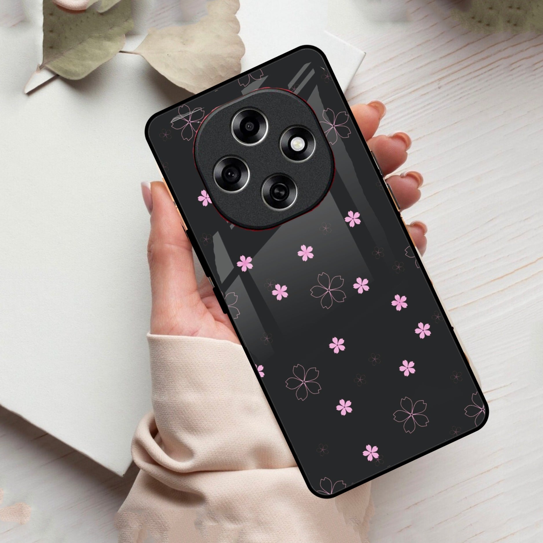 Floral Night Glass Case Cover For Oppo