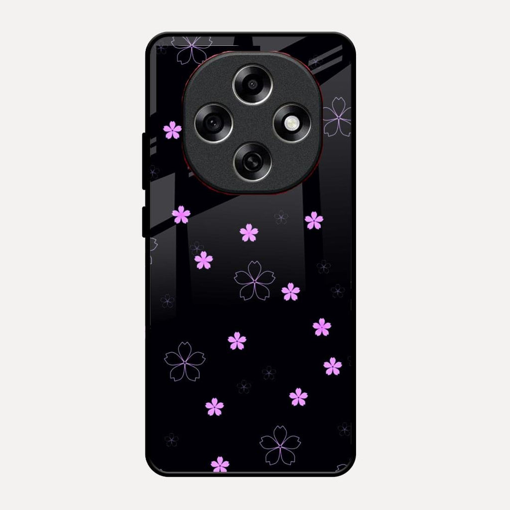 Floral Night Glass Case Cover For Oppo F31 Pro 5G