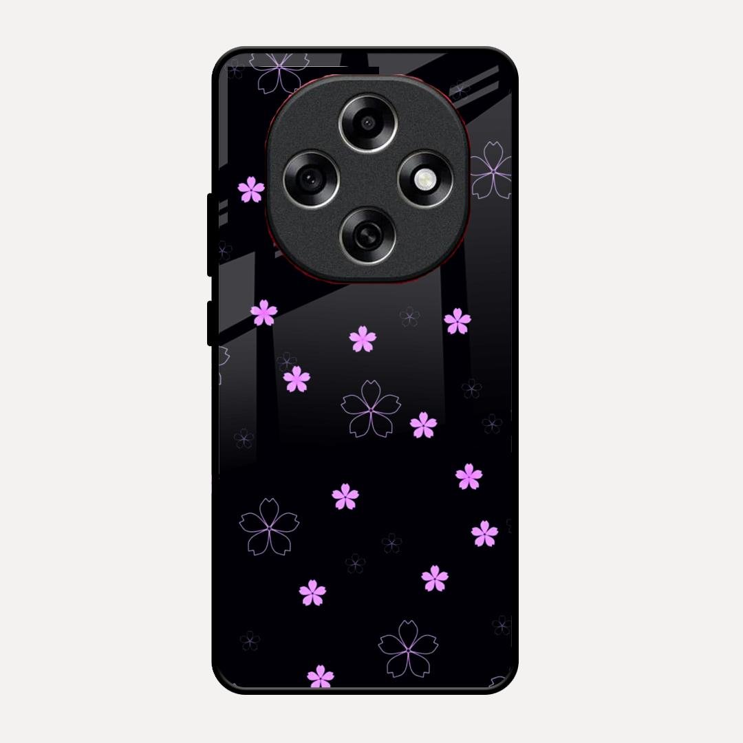 Floral Night Glass Case Cover For Oppo F31 Pro 5G