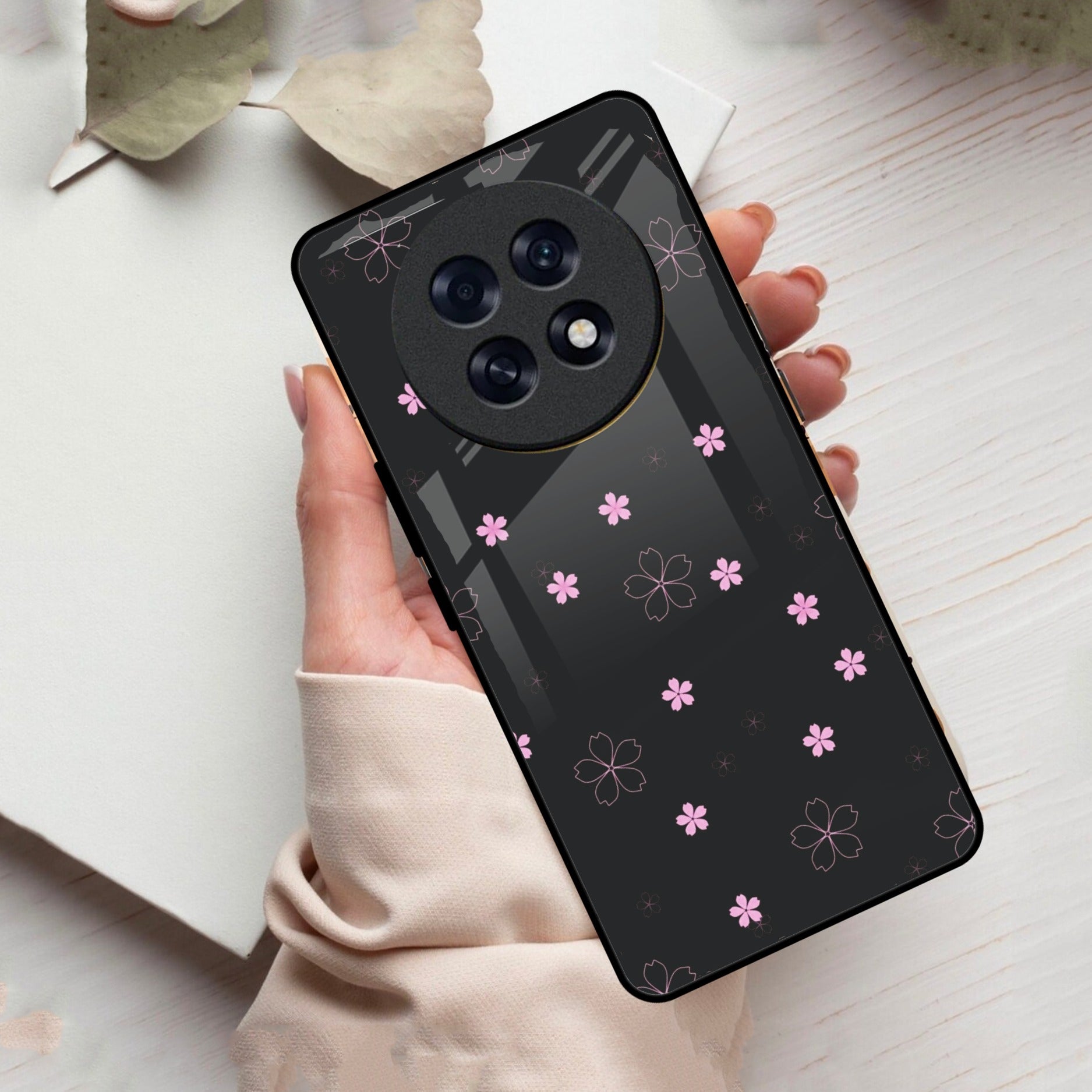 Floral Night Glass Case Cover For Oppo