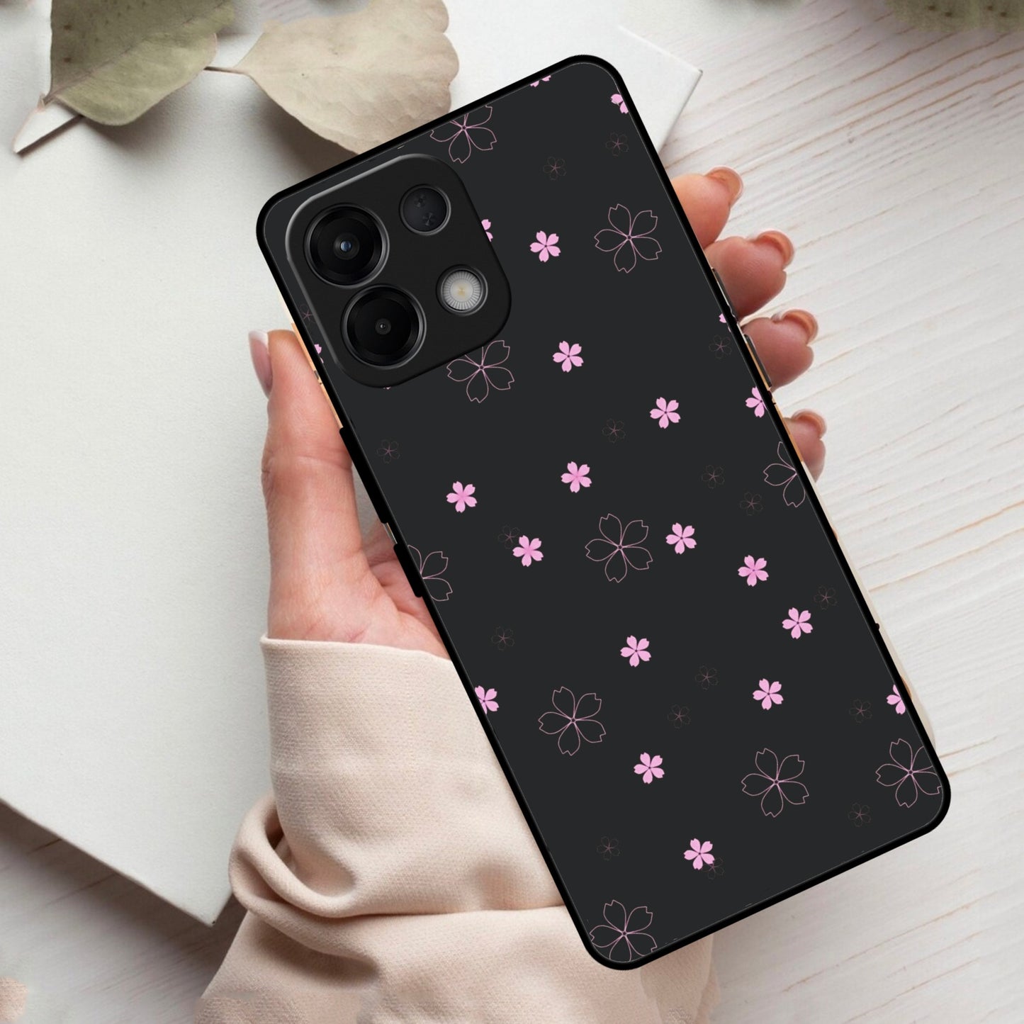 Floral Night Glass Case Cover For Oppo