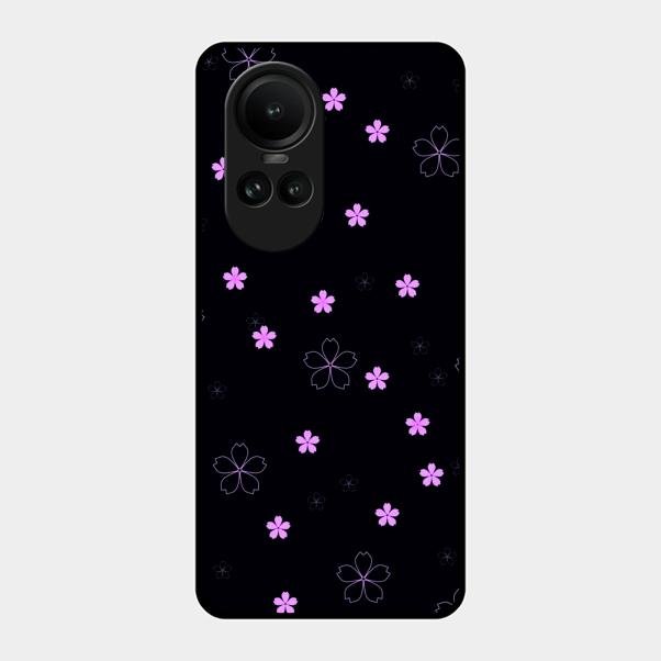 Floral Night Glass Case Cover For Oppo Reno 10 5G
