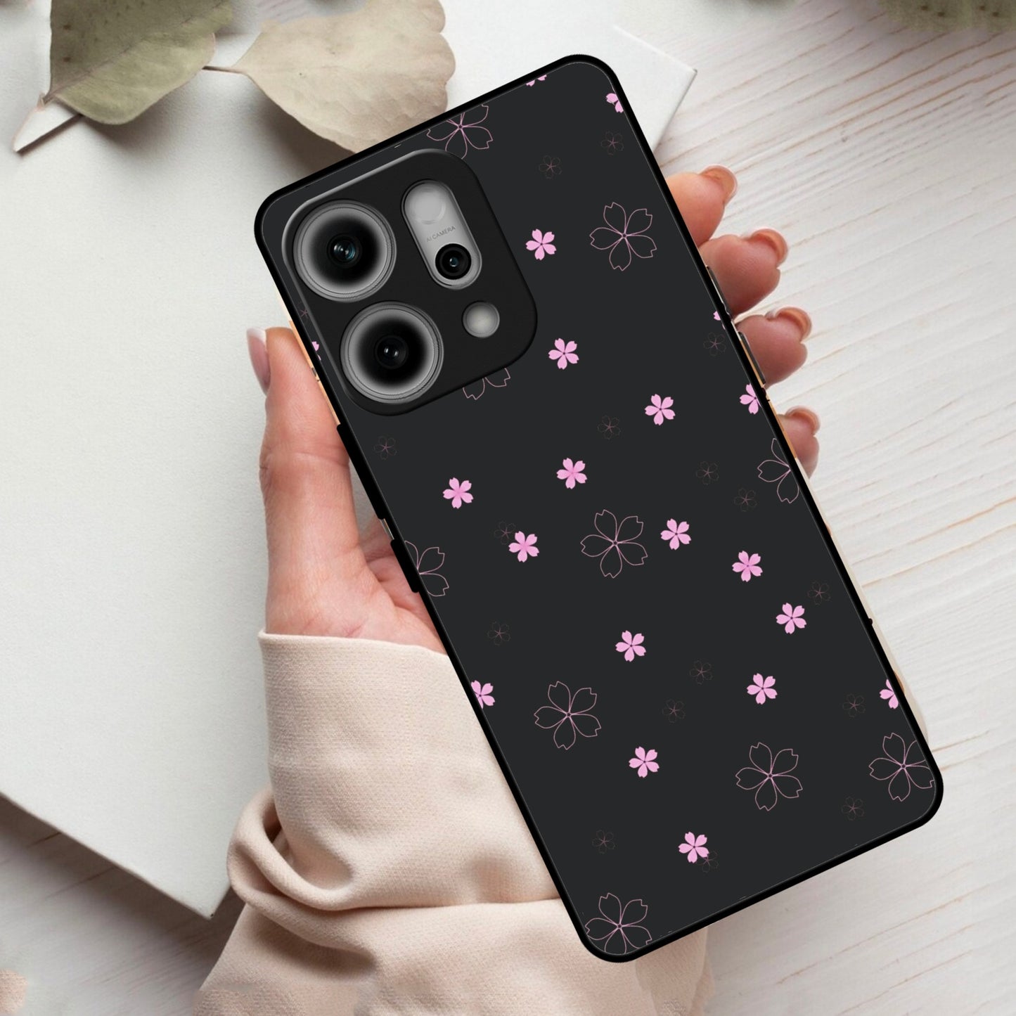 Floral Night Glass Case Cover For Oppo