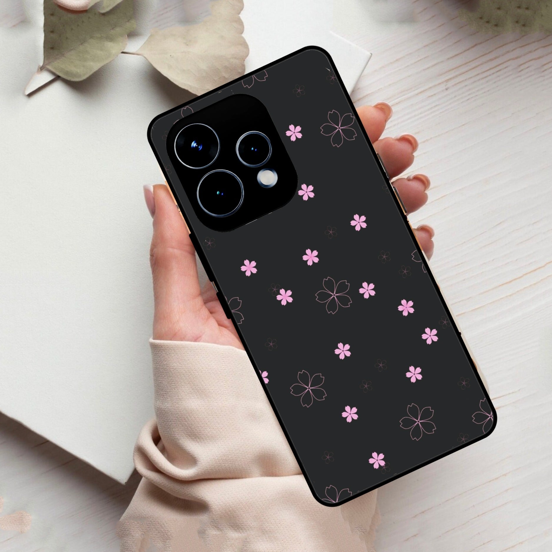 Floral Night Glass Case Cover For Oppo