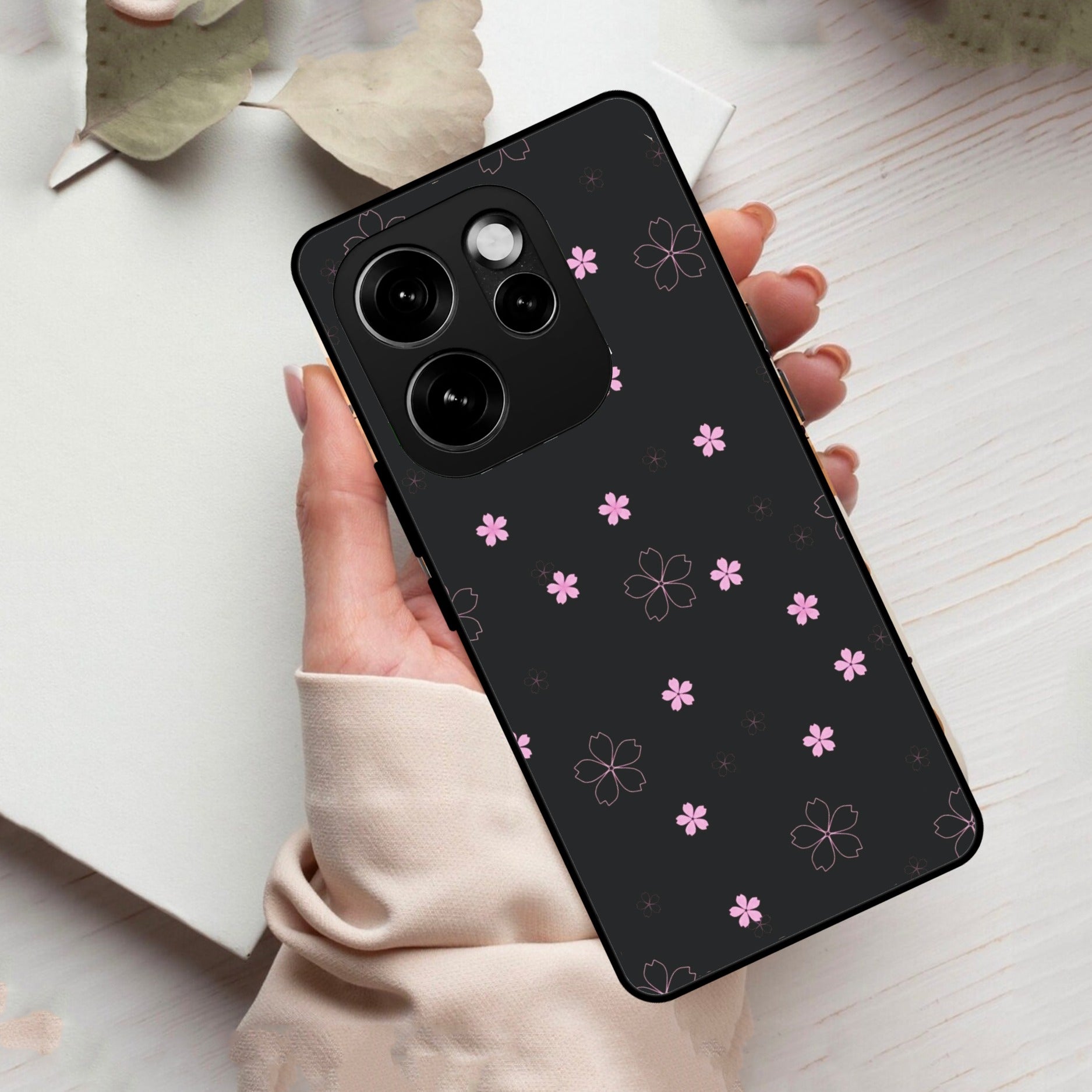 Floral Night Glass Case Cover For Oppo